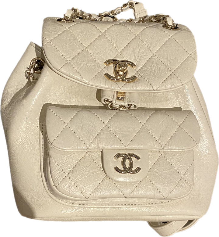 Chanel Pre-owned 2021-2022 Duma Reissue Leather Backpack - White