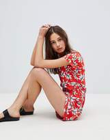 Thumbnail for your product : Brave Soul Lenore Floral Print Romper with Ladder Detail