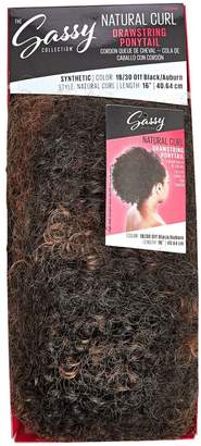 The Sassy Collection Natural Curl Off Black Auburn 16 Inch Drawstring Ponytail