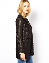 Thumbnail for your product : Joe's Jeans Textured Coat With Leather Sleeves