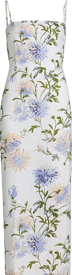 Reformation Women's Frankie Floral Linen Maxi Dress - Serenity - Size 8
