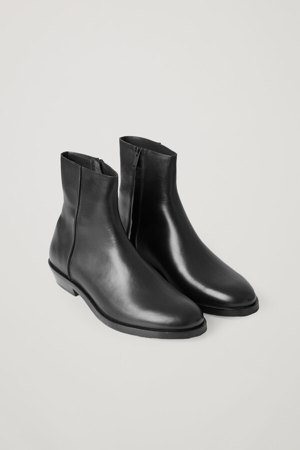 COS Zipped Leather Boots - ShopStyle