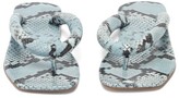 Thumbnail for your product : STAUD Rio Square-toe Python-effect Leather Slides - Light Blue
