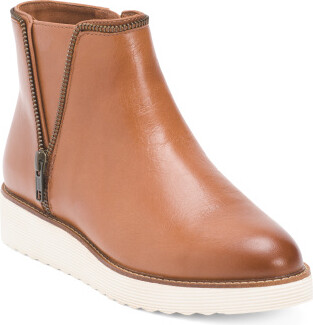 Leather Mitzi Zipper Booties for Women | Leather/Man-Made Sole