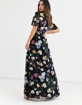 Thumbnail for your product : Little Mistress floral kimono maxi dress