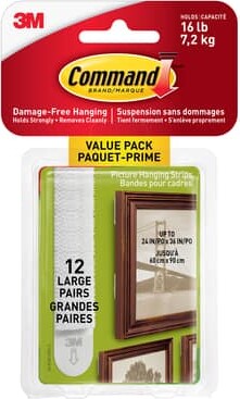 12 Packs: 12 ct. (144 total) Command™ White Large Picture Hanging Strips By 3M