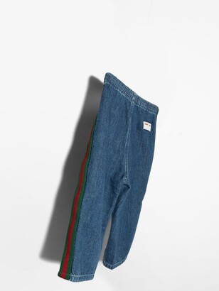 Gucci Children Blue Baby Denim Trousers - Kids - Cotton/Polyester - 9