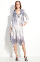 Thumbnail for your product : Komarov Beaded Pleated Charmeuse Dress & Jacket (Regular & Petite)