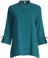 Thumbnail for your product : Eileen Fisher Stand Collar Silk Shirt