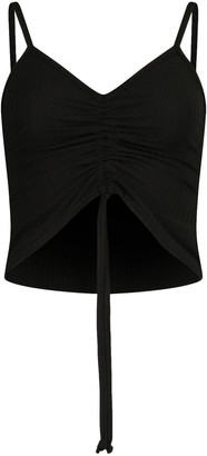 boohoo Soft Rib Ruched Front Camisole