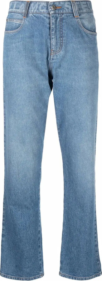 Stella McCartney Salt & Pepper Logo slim-cut jeans