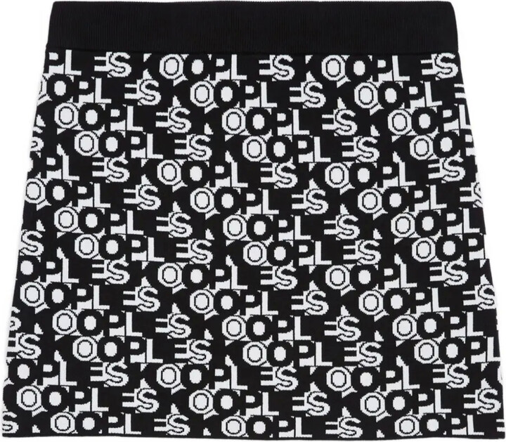 The Kooples Logo-Pattern Knitted Mini Skirt