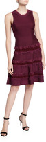 Thumbnail for your product : Milly Sleeveless Fringe-Trim Fit-&-Flow Dress