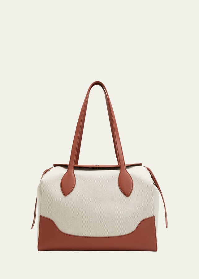 Loro Piana - Handbag Micro Bale Bag, Beige, Ostrich Leather, One-Size
