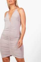 Thumbnail for your product : boohoo Plus Halterneck Ruched Bodycon Dress