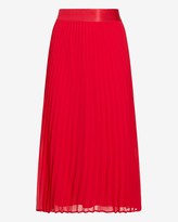 Thumbnail for your product : Express High Waisted Pleated Midi Skirt