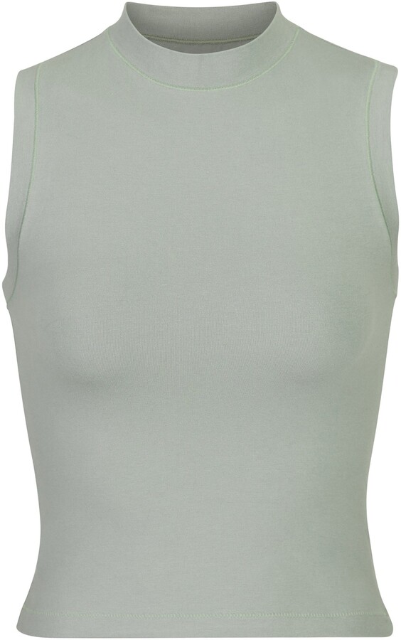 Cotton Jersey Mock Neck Tank Mineral ShopStyle Plus Size Tops