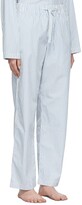 Thumbnail for your product : Tekla Blue & White Stripe Pyjama Lounge Pants