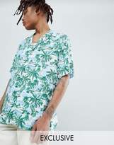 Thumbnail for your product : Reclaimed Vintage inspired revere collar printed hawaiian shirt