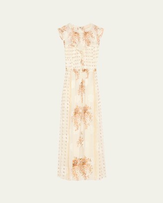 Ulla Johnson Kasia Sleeveless Floral Silk Midi Dress