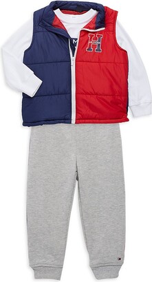 Tommy Baby Boy's 3-Piece Sweatshirt, Colorblock Puffer & Joggers Set - ShopStyle
