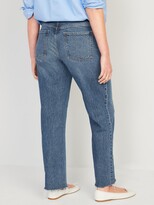 Thumbnail for your product : Old Navy Maternity Full Panel Slouchy Straight Ripped Cut-Off Jeans