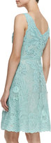 Thumbnail for your product : Yoana Baraschi Blue Sleeveless Cactus Flower Lace Cocktail Dress, Blue Cloud