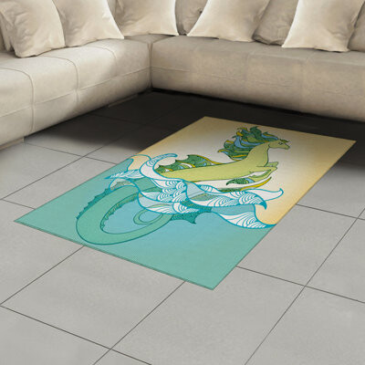 East Urban Home Japanese High Density Long Fiber Poly Threads Decorative Area Rug Carpet