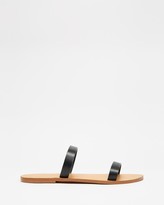 Thumbnail for your product : Atmos & Here Atmos&Here - Women's Black Flat Sandals - Rebecca Leather Slides - Size 6 at The Iconic