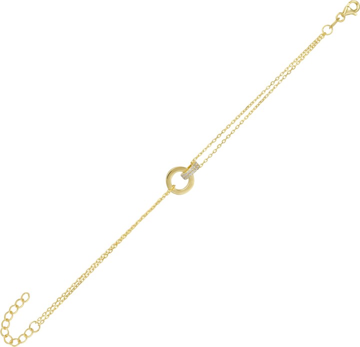 Spero London Jewelled Interlink Bracelet Sterling Silver In Gold