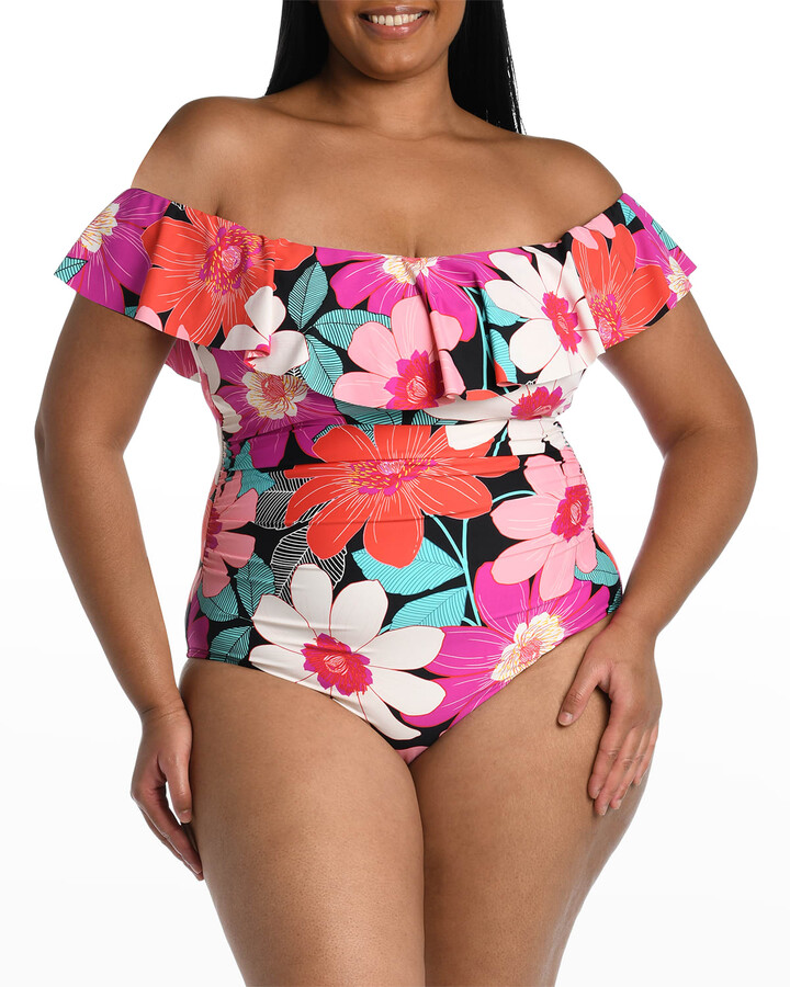 Off The Shoulder Floral One Piece Swimsuit | Shop the world's 