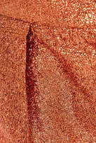 Thumbnail for your product : Petar Petrov Velvet-trimmed Lamé Straight-leg Pants - Copper