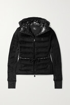 Thumbnail for your product : MONCLER GRENOBLE Hooded Stretch-jersey And Shell-trimmed Fleece Down Jacket - Black