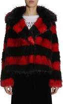 Thumbnail for your product : McQ Striped Faux-fur Jacket