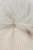 Thumbnail for your product : Karl Donoghue Pompom-embellished Shearling And Cashmere Beanie