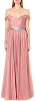 Thumbnail for your product : Jenny Packham Off-the-shoulder tulle gown