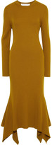 Thumbnail for your product : Victoria Beckham Asymmetric Ribbed Wool Midi Dress