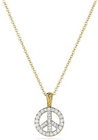 Thumbnail for your product : David Yurman Cable Collectibles Peace Sign Pendant with Diamonds on Chain