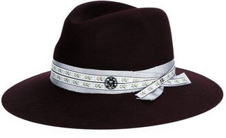 Maison Michel Burgundy Wool Henrietta Fedora Hat