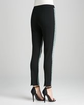 Thumbnail for your product : St. John Tweed Knit Ankle Pants, Caviar/Verde