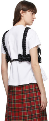 Noir Kei Ninomiya Black Faux-Leather Bow Harness