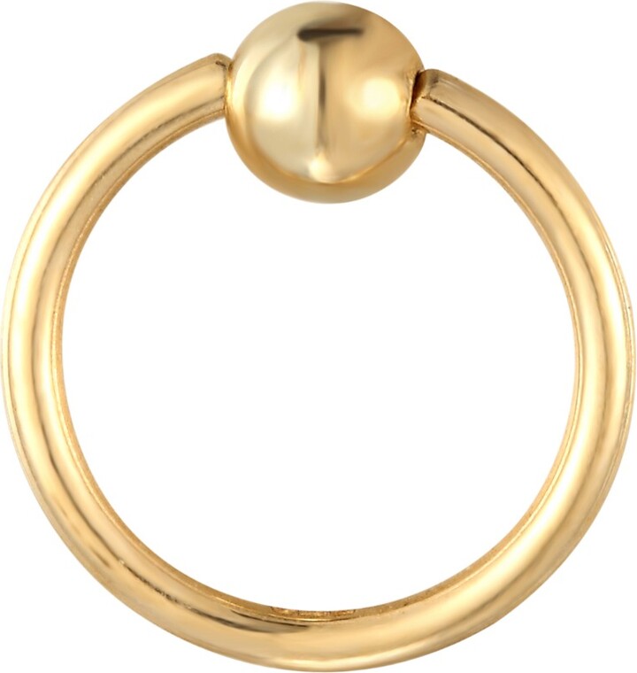 SEOL + GOLD 22Ct Gold Vermeil Tiny Captive Bead Hoop ShopStyle Earrings