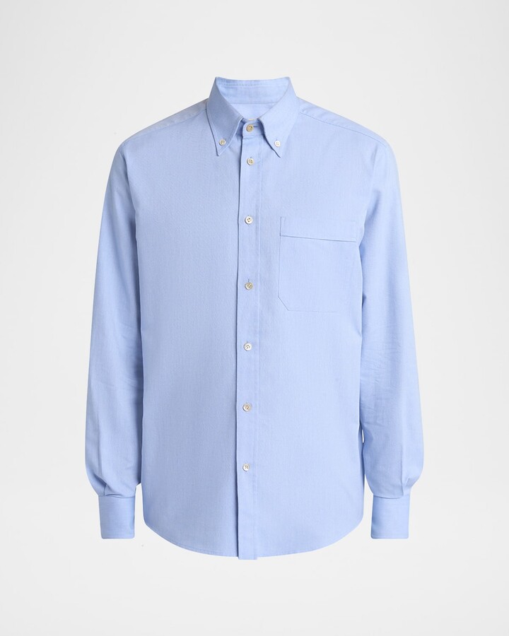 Valentino Garavani Men's Oxford Button-Collar Dress Shirt