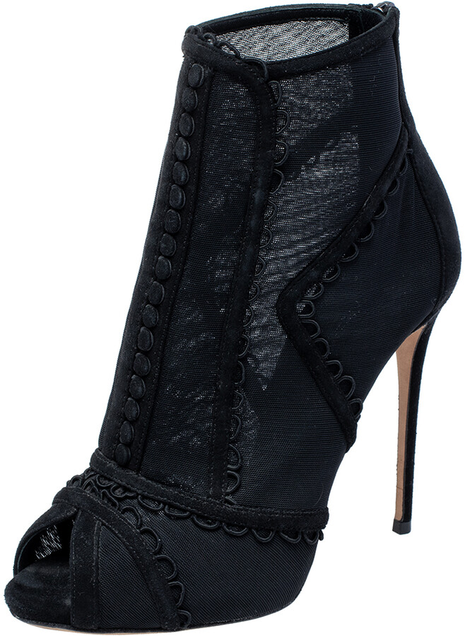 mesh booties black
