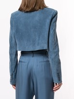 Thumbnail for your product : Sally LaPointe Cropped Suede Blazer