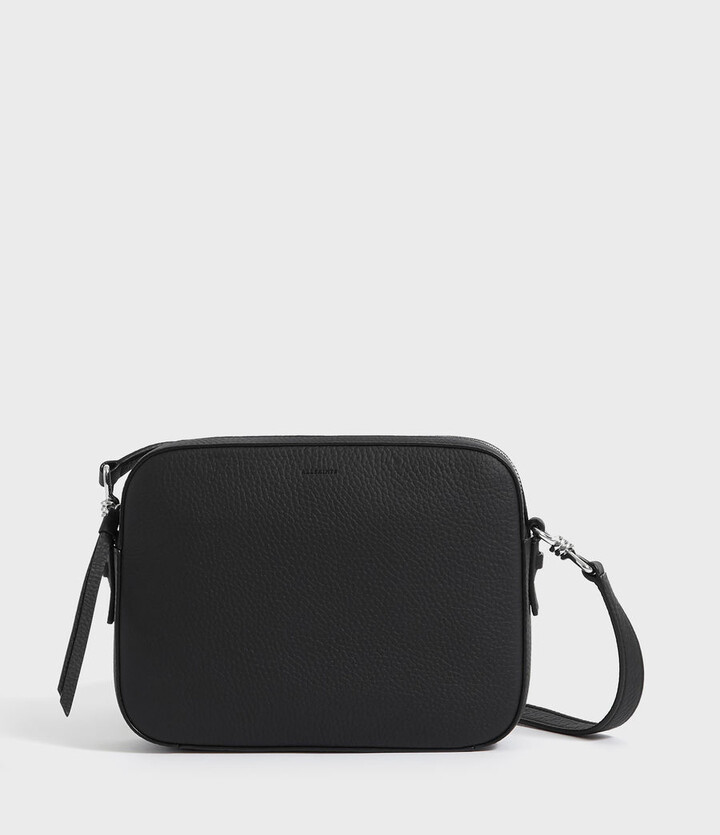 AllSaints Captain Leather Square Crossbody Bag Size One Size Black
