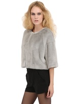 Thumbnail for your product : Chiara Faux Fur Cropped Jacket