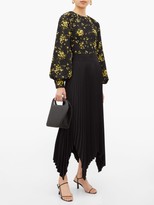 Thumbnail for your product : Emilia Wickstead Margot Floral-print Georgette Blouse - Black Yellow
