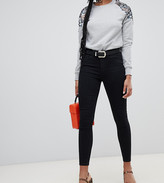 Thumbnail for your product : Miss Selfridge high waist skinny jeans in black
