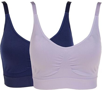 Ahh By Rhonda Shear 2-pack Lace Back Ahh Bra - Navy/Lavender - Size 3X